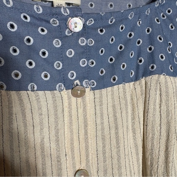 Ava James Blue Pullover Flutter Sleeve Peasant Blouse Size 1X - Picture 5 of 6